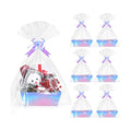6PACK LaserBaskets For Gifts Empty, 10 x 8” bThick Kraft Gift Basket with 6Bows 6Bags Empty Gift Baskets for Christmas