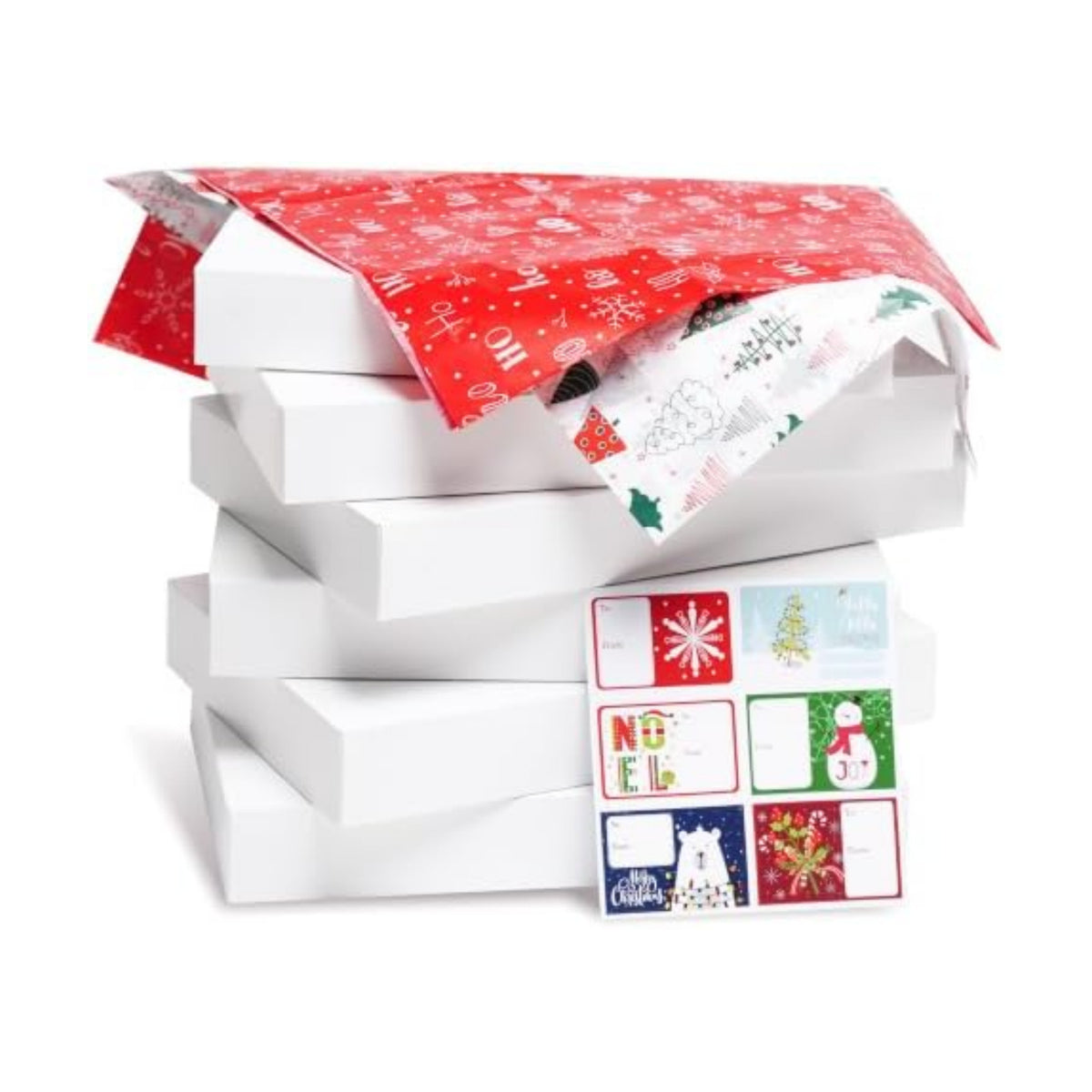 SUNCOLOR 6 Pack 14" Christmas Gift Boxes With Lids For Clothes Presents