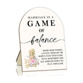 Marriage Is A Game Of Balance Please Sign, Bridal Welcome Wooden Sign