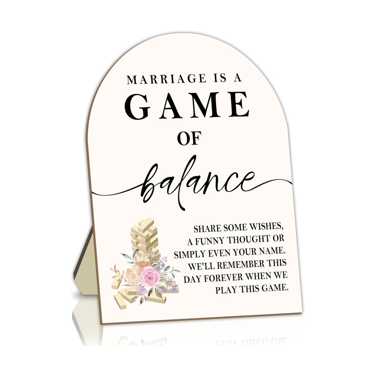 Marriage Is A Game Of Balance Please Sign, Bridal Welcome Wooden Sign