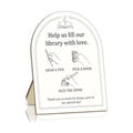 Book Lover Library Guestbook Sign, 8x10 Inch Wooden Table Sign With Stand