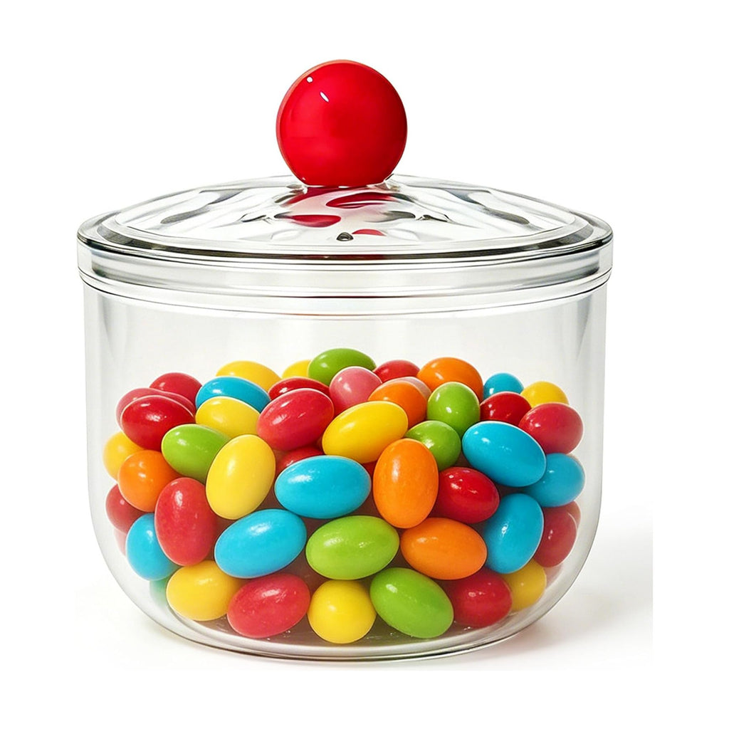 Woozettn 30 oz Clear Candy Jar with Lid,Cute Plastic Cookie Storage Jar,Airtight Candy Storage Containers for Kitchen Office Party Tea Coffee Snacks