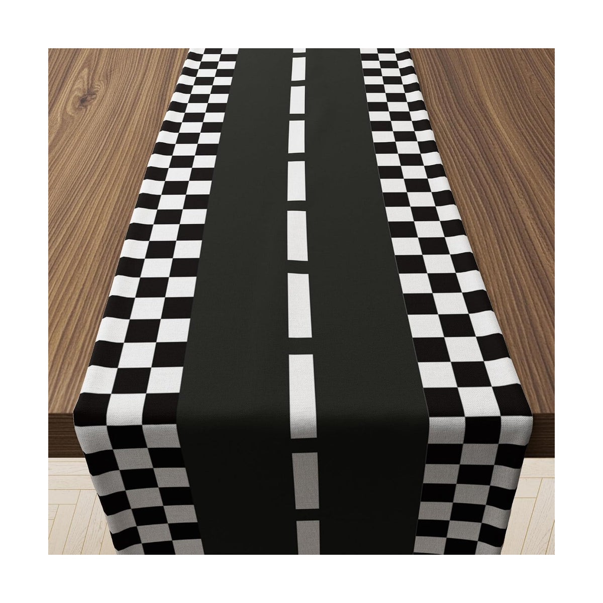Race Car Birthday Party Decorations - Racing Car Road Table Runner | Black and White Checkered Table Cloth Decor for Kids Boys Cars Theme Two Fast Birthday Party Favors Supplies Decorations