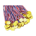 100 Pieces Gold Medals for Kids Medals for Awards Plastic Winner Award Medals for Sports, Competition, Talent Show, Spelling Bee Birthday Party Favors Gifts