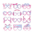 36 Pcs Music Era Themed Party Decorations Eyeglasses Era Themed Pastel Paper Glasses Concert Birthday Decor Music Lover Photo Booth Props Frame for Woman Birthday Party Decor Supplies Gift