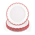 NatNarr 30 Pcs Red Paper Plates 9" Scalloped Red White Party Plates