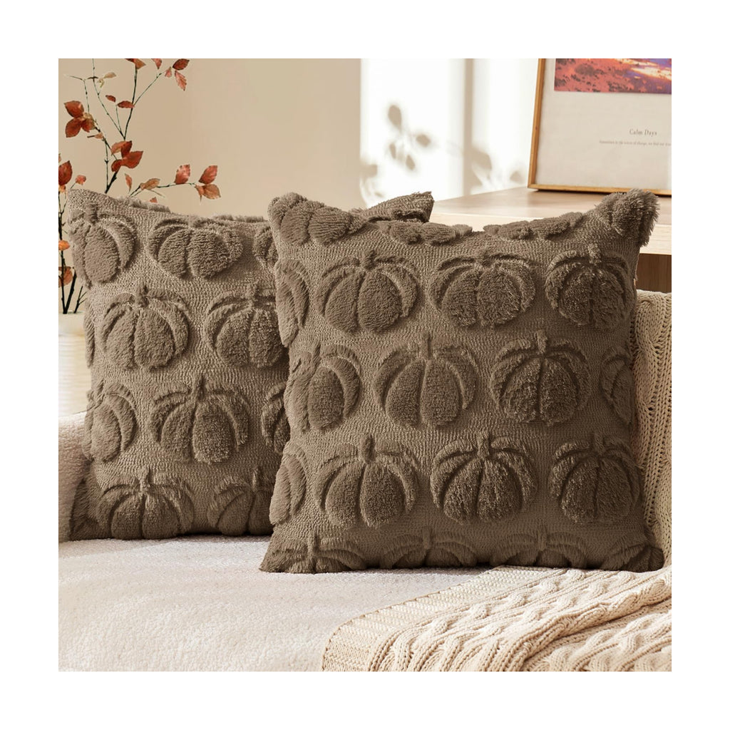 MIULEE Fall Pillow Covers Pumpkin Fall Decor 20x20 Coco Brown