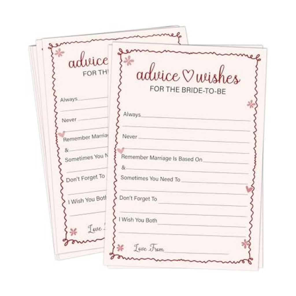 Wedding Advice & Wishes Cards for Mr and Mrs, 30 Pink Double-Sided Advice Cards for Guests, Engagement Party, Bridal Shower, Wedding Reception & Newlyweds Party Decorations & Supplies