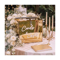 BreezeHug 10" Gold Acrylic Wedding Card Box with Lock & 3D Letters
