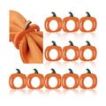 Thanksgiving Pumpkin Wood Napkin Rings Set of 12, Thanksgiving Table Decor