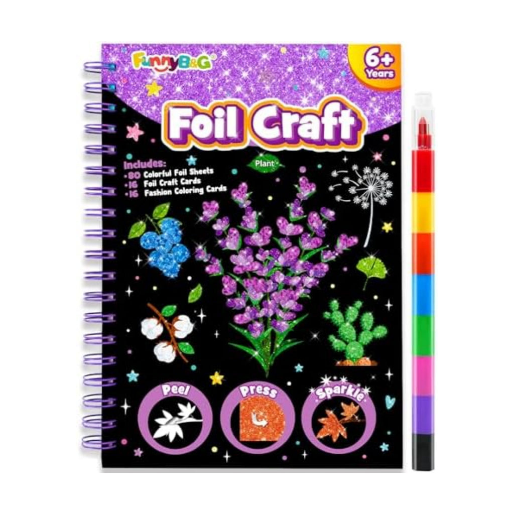 FUNNYB&G Foil Art Craft Kit for Kids, Sparkly Birthday Gift Toy for Girls