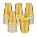 50 Pcs Gold Plastic Cups, 12 oz Disposable Cups for Party
