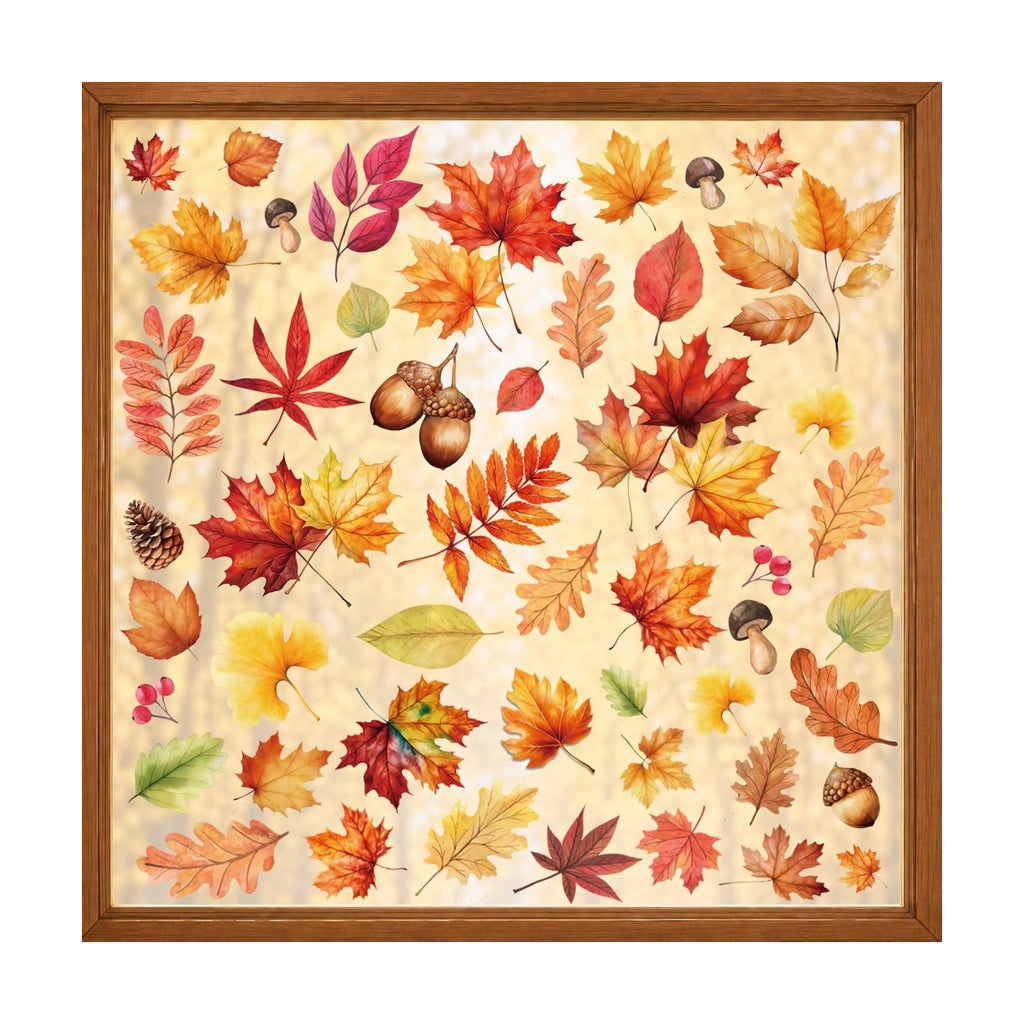 102 PCS Fall Window Clings Decor Autumn Thanksgiving Decorations Stickers
