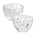 FoldTier Snack Bowl, 14oz Clear Glass Candy Dessert Bowls with Design, Serving Bowls for Gifts Party Favors Table Decoration Supplies(2 Pcs,Xmas Tree)