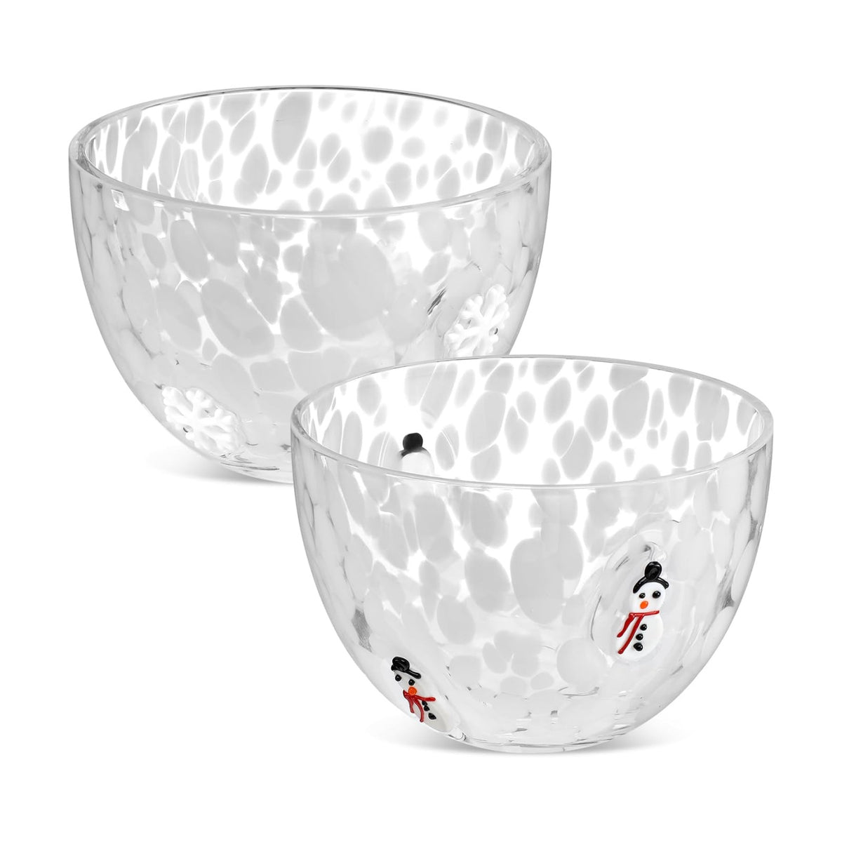 FoldTier Snack Bowl, 14oz Clear Glass Candy Dessert Bowls with Design, Serving Bowls for Gifts Party Favors Table Decoration Supplies(2 Pcs,Xmas Tree)