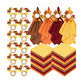 LemonRoad 36 Pcs Cloth Napkins and Napkin Ring Holders, Reusable Fabric for Table Decor Banquet Holiday Dinner Party Supply (Orange, Burgundy, Gold, Coffee, White,Fall)