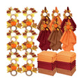 LemonRoad 36 Pcs Cloth Napkins and Napkin Ring Holders, Reusable Fabric for Table Decor Banquet Holiday Dinner Party Supply(Orange,White, Burgundy, Coffee,Fall)