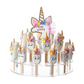 Gejoy 3 Tier Cakesicle Stand Acrylic Ice Pop Holder Display Round Lollipop Stand with 100 Sticks for Dessert Table Birthday Candy Bar Wedding Anniversary Celebrations Party Decor