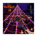 OCATO 200" Halloween Decorations Spider Web Lights Outdoor +59" Fake Spider