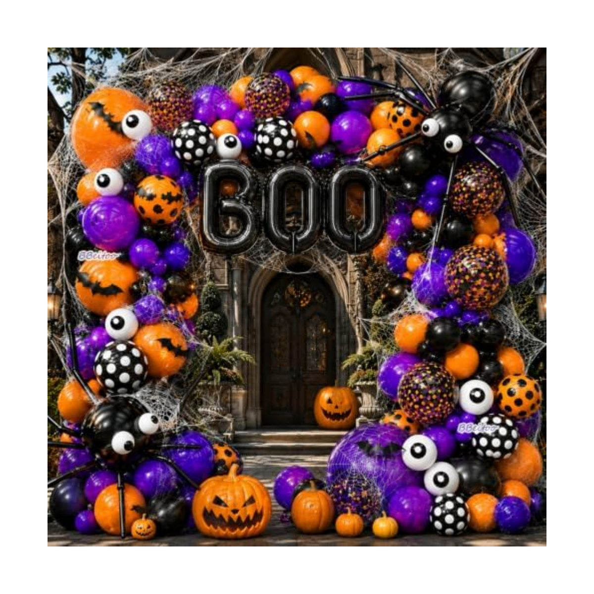 Halloween Balloon Garland Arch Kit 202PCS Black Orange Purple Balloons