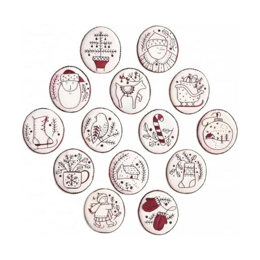 Christmas Embroidery Kit, 12PCS DIY Ornament Set for Beginners