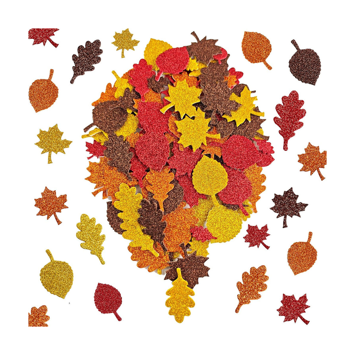 Thanksgiving Crafts for Kids - Maple Leaf Glitter Foam Stickers