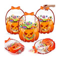 Fuutreo 36 Pcs Halloween Treat Bags with Handles, Pumpkin Plastic