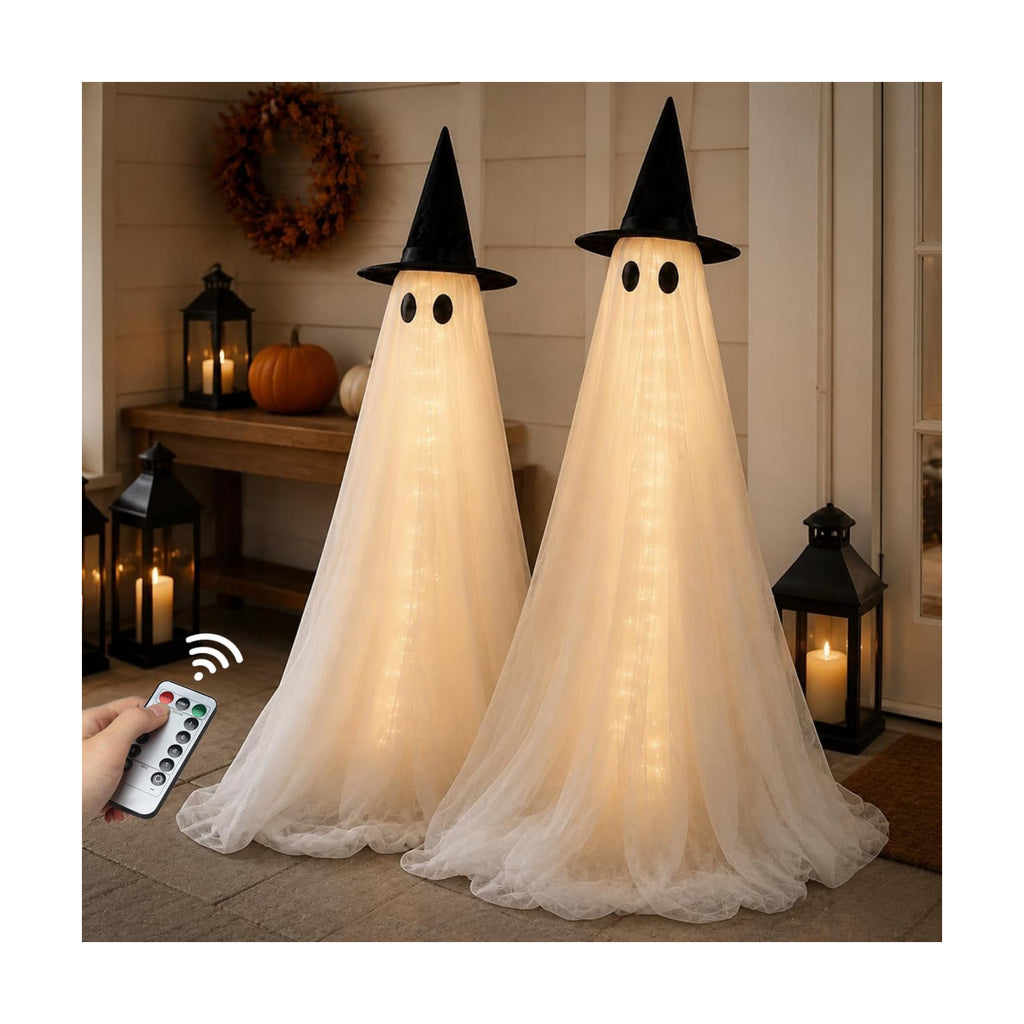 2 Pack 5 Ft Large Light Up Ghost Decor - Halloween Decorations Outdoor