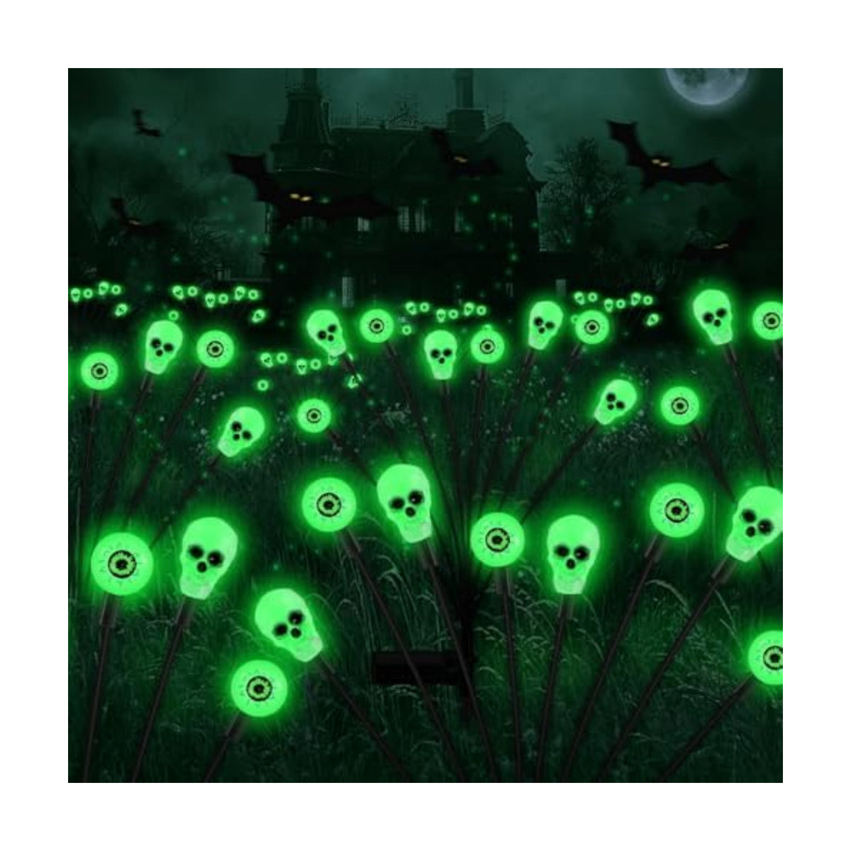 vignuto Halloween Decorations Outdoor, Scary Eyeball Lights,4PACKS 32LED,IP65 Waterproof,Halloween Decor for Garden/Yard/Patio/Lawn/Pathway(Green)