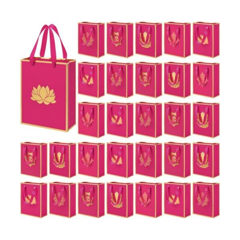 Sabary 30 Pcs Ganesh Pooja Indian Return Gift Paper Bag, Fuchsia