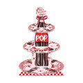 3 Tier Cupcake Stand for She's Ready to Pop Baby Shower Decorations - Red Soda Themed Cardboard Cupcake Tower, Reusable Dessert Display Cup Cake Tower Stand for Kids Birthday Party Supplies