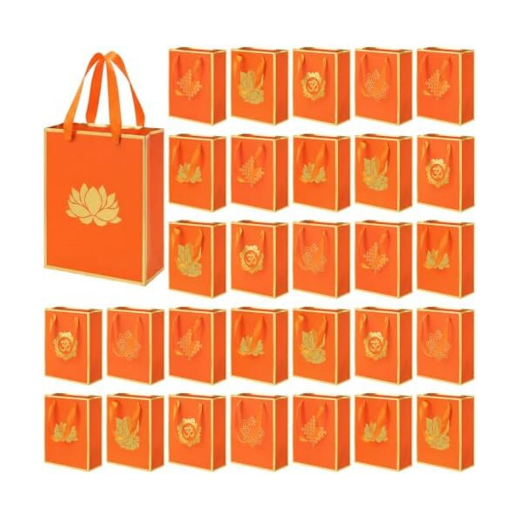 Sabary 30 Pcs Ganesh Pooja Indian Return Gift Paper Bag, Yellow