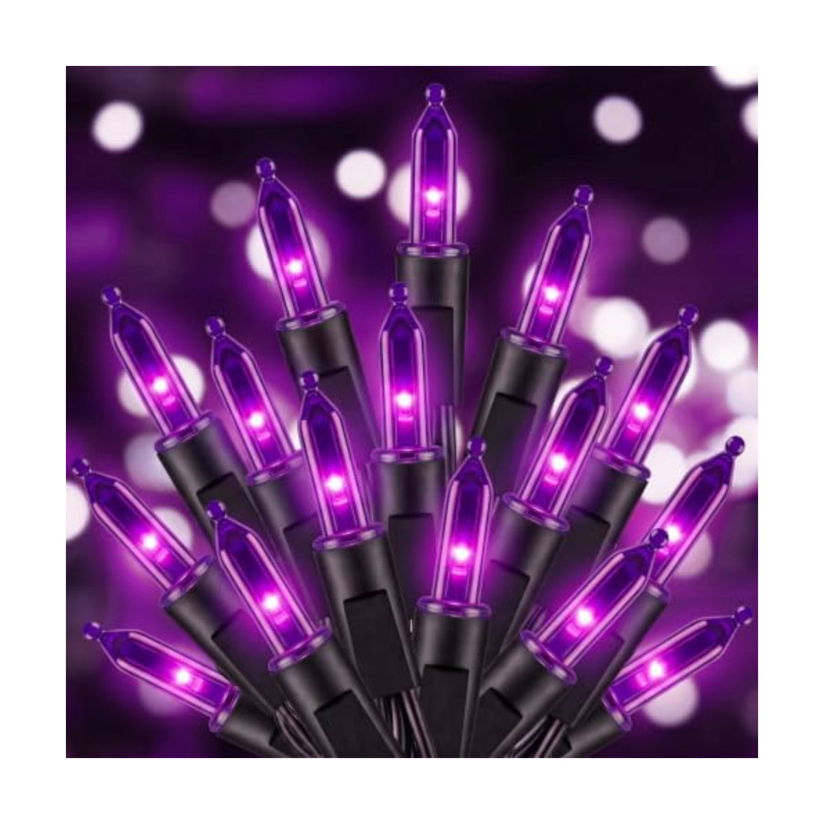 Purple LED Halloween Lights Indoor Outdoor, 33FT 100LED Mini String Lights