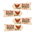 Rngmsi 4PCS Farm Fresh Eggs for Sale Sign, Fresh Eggs Double Sided Sign with 8 Stakes, Waterproof Corrugated Plastic Mark for Yard Business Indoor Outdoor Supplies Home Decor 16 X 6 Inch