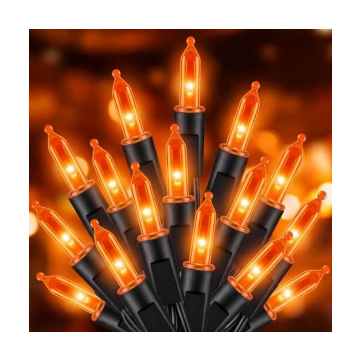 LED Orange Halloween Lights Indoor Outdoor, 33FT 100LED Mini String Lights
