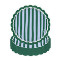 JarThenaAMCS 30Pcs Stripe Paper Plates 9 Inch Blue Green Striped Disposable Plate Scalloped Dessert Plate for Summer Birthday Baby Shower Ocean Party Table Decor