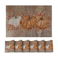 Artoid Mode Wood Pumpkin Leaves Fall Vinyl Placemats Set of 6, Wipeable Woven PVC Table Mats for Thanksgiving Farmhouse Party Kitchen Dining Decor