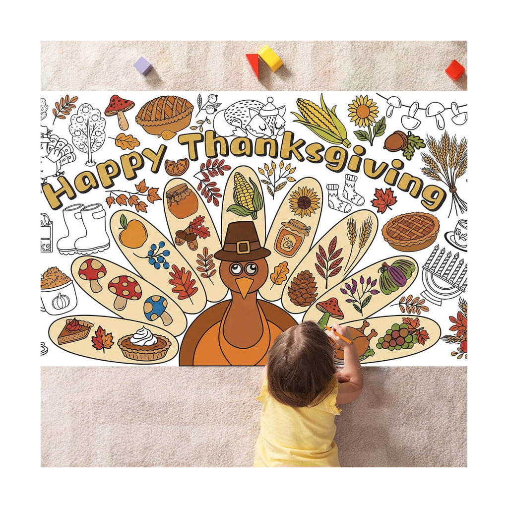 Thanksgiving Giant Coloring Poster/Tablecloth -Thanksgiving Crafts for Kids