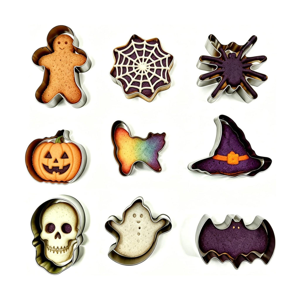 Halloween Cookie Cutters,9 Piece Stainless Steel Metal Cookie Cutter Shapes