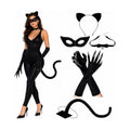 Cat Woman Costume 5-pc Accessory Kit with Cat Ear Headband & Claw Gloves