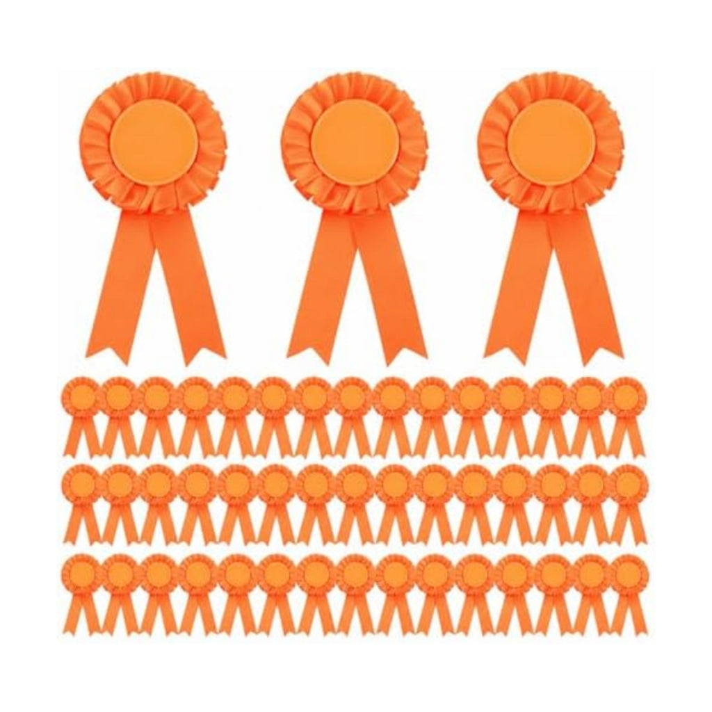 Hanaive 60 Pcs Blank Award Ribbons, Rosettes for 1st 2nd 3rd Place, Orange