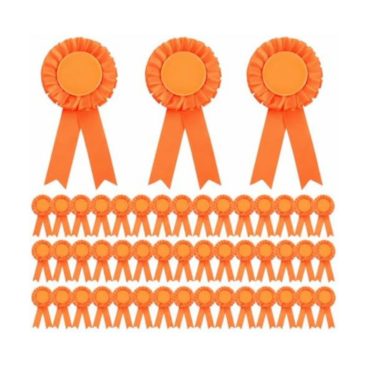 Hanaive 60 Pcs Blank Award Ribbons, Rosettes for 1st 2nd 3rd Place, Orange