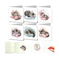 DDGYP 6 Pack Diamond Painting Greeting Cards,Craft Cards for Cat Lovers