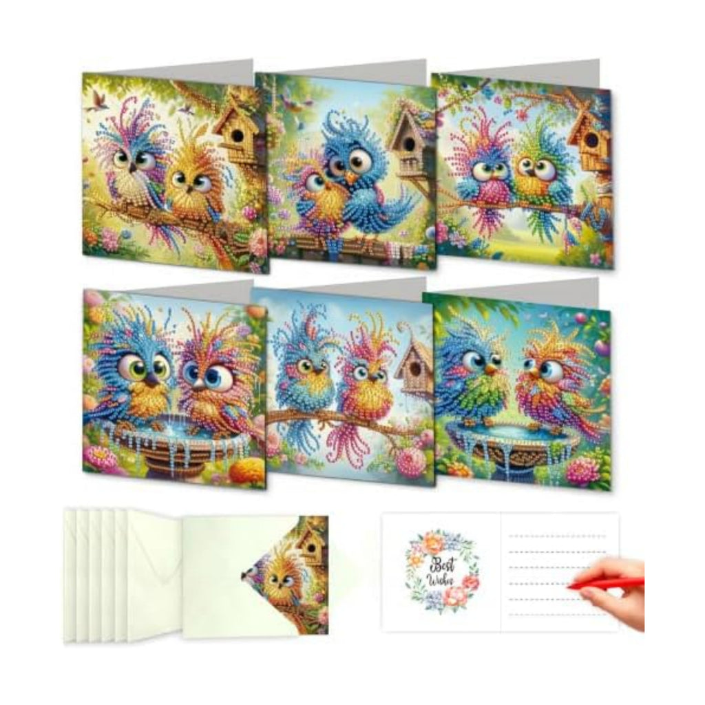 DDGYP 6 PCS Paper Folding DIY Diamond Art Greeting Cards Kit with Envelopes