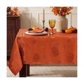 Romanstile Fall Jacquard Rectangle Tablecloth, Orange Pumpkin 60 x 84 Inch