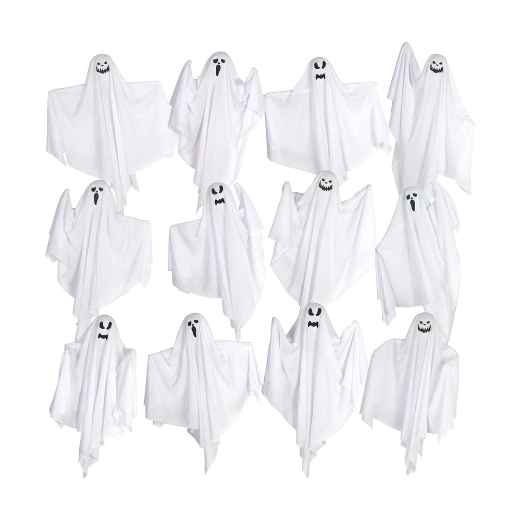12 Pack Halloween Hanging Ghosts, 27.6 Inch Flying Ghost Decorations
