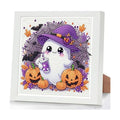 Halloween Ghost Diamond Art Painting Kits for Kids with Frame, Diamond Painting Kits for Kids Ages 4-8-12, Easy Gem Arts and Crafts Gift for Girls Boys Adult Beginners Home Wall Decor(7x7inch)