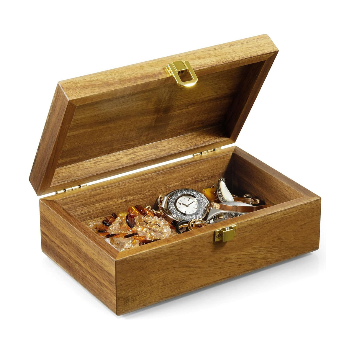 DRASTAR Small Decorative Box, Acacia Wood Box,Keepsake Box with Lid, Trinket Gift Box