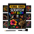 Scratch Art Book for Adults - Floral Series, 10 Rainbow Art and Crafts for Adults