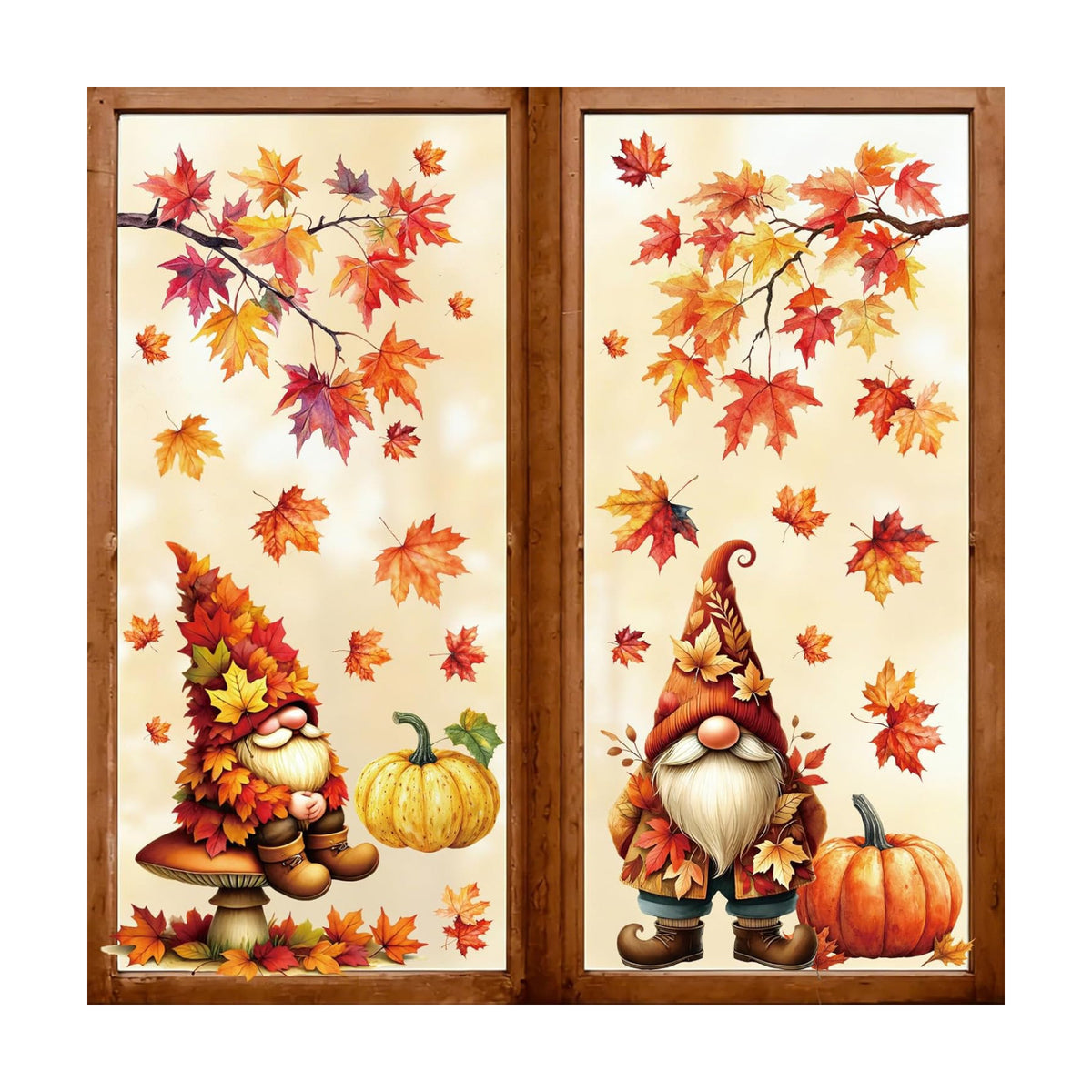 Fall Window Clings Gnomes Decor Autumn Thanksgiving Stickers Decorations